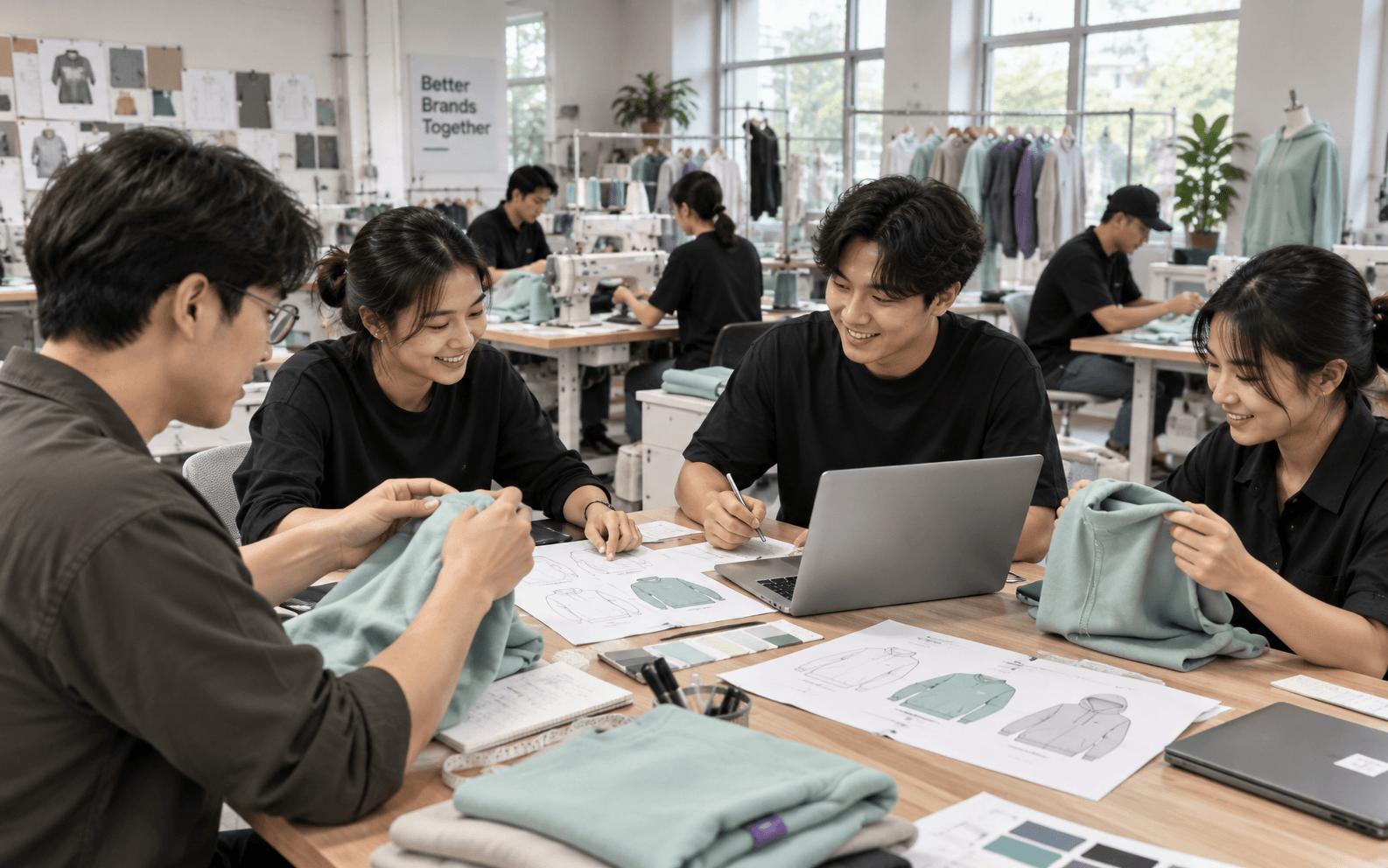Apparel team working together